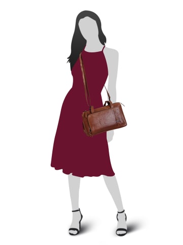SPIKES & SPARROW Handtasche echt Leder in cognac