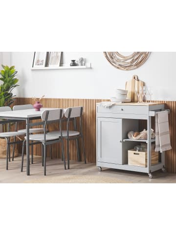 Beliani Servierwagen TRAPANI in Grau/Braun - (W) 75 x (H) 87 x (L) 44 cm