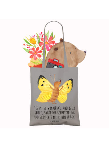 Mr. & Mrs. Panda Shopping Tasche Schmetterling Zitronenfalter mi... in Light Grey
