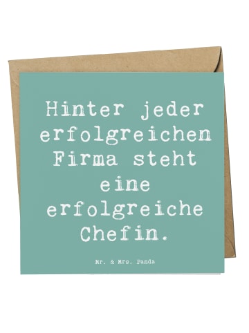 Mr. & Mrs. Panda Deluxe Karte Spruch Chefin Power mit Spruch in Meeresbrise