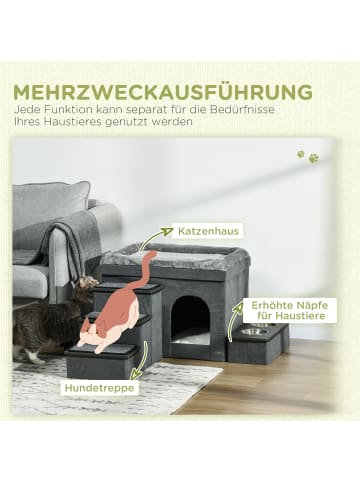 Pawhut Katzenhöhle Grau Spanplatte