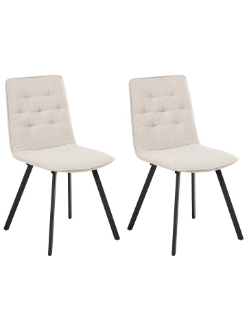 Beliani 2er-Set Esszimmerstuhl CARVER in Beige