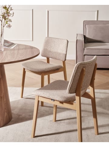 Beliani 2er-Set Esszimmerstuhl BLANE in Braun/Beige