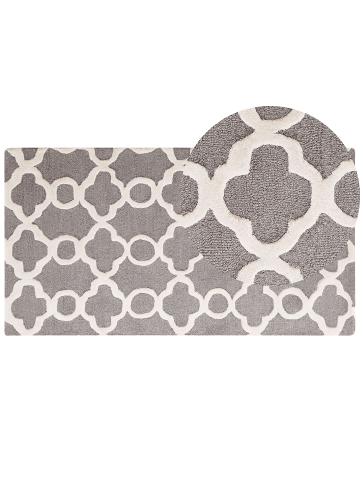 Beliani Kurzflor ZILE in Grau - (W) 80 x (H) 1 x (L) 150 cm