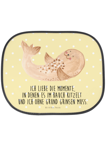 Mr. & Mrs. Panda hitzeschutz autoscheibe Robbe Liegen mit Spruch in Gelb Pastell