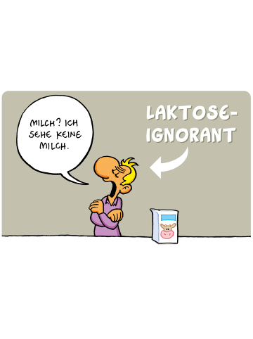 Ralph Ruthe Ralph Ruthe Frühstücksbrettchen - Laktoseignorant in grau