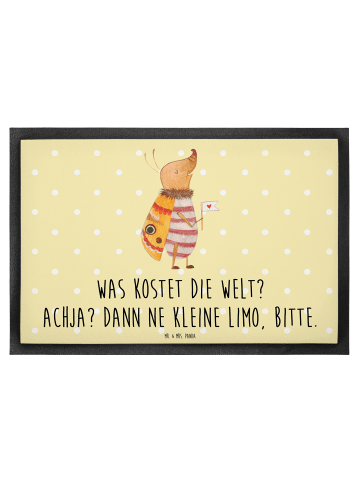 Mr. & Mrs. Panda Fußabtreter Nachtfalter Fähnchen mit Spruch in Gelb Pastell