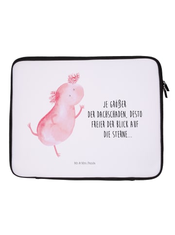 Mr. & Mrs. Panda Notebook Tasche Axolotl Tanzen mit Spruch in Weiß