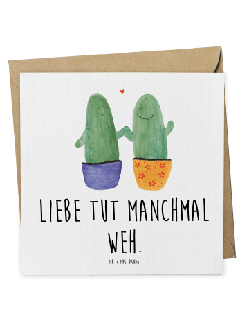 Mr. & Mrs. Panda Grußkarte Kaktus Liebe mit Spruch in Weiß