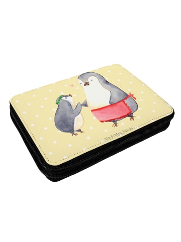 Mr. & Mrs. Panda Mäppchen Pinguin mit Kind ohne Spruch in Gelb Pastell