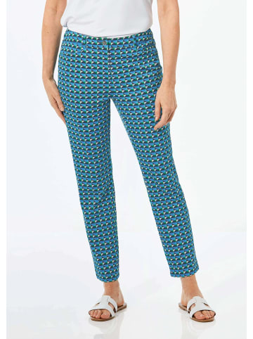 GOLDNER Druckhose mit Minimaldessin in marine / gemustert