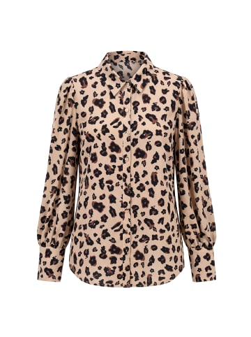 Joella Women Plus Size Blouse in Beige Leopard