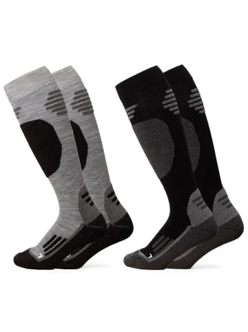 Occulto 2er Pack Merino Skisocken Toni Blk-Gry 43-46