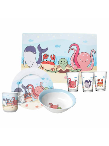 Ritzenhoff & Breker 7-tlg. Geschirr-Set mit Kinderbecher Unterwasserwelt in Bunt in bunt