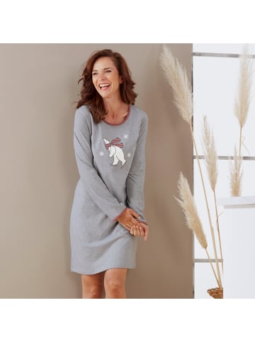 Erwin Müller Single-Jersey Nachthemd in grau meliert