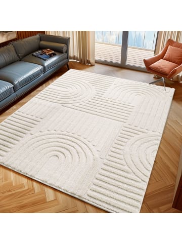 Kurzflor Teppich Art 1121 Läufer in Creme