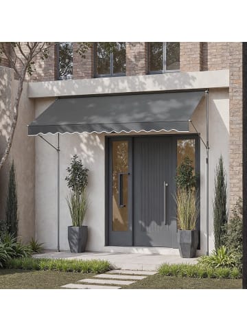 SONGMICS Klemmmarkise Sheld in Grau - (B)120 x (H)(220-300) x (T)300 cm