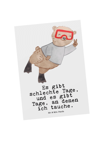 Mr. & Mrs. Panda Grußkarte Bär Tauchen mit Spruch in Weiß