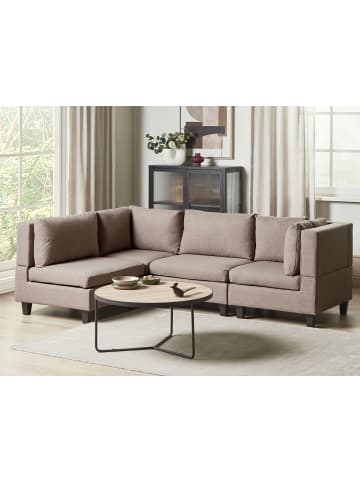 Beliani 4-tlg Modulsofa UNSTAD in Braun/Schwarz