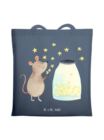 Mr. & Mrs. Panda Tote Bag Maus Sterne ohne Spruch in Indigo Blue