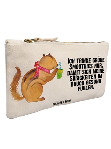 Mr. & Mrs. Panda Schminktasche Eichhörnchen Smoothie mit Spruch in Weiß