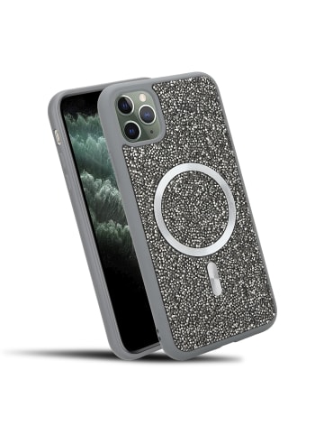 cadorabo Hülle für iPhone 11 PRO MAX Glitzer Schutzhülle in Grau