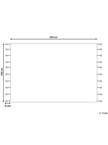 Beliani Kurzflor ERLER in Beige/Schwarz - (W) 160 x (H) 1.2 x (L) 230 cm