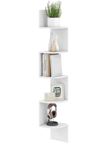 COSTWAY 5-stöckiges Eckregal hängend in Weiß