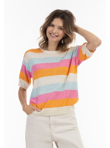 usha BLUE LABEL Strick Pullover in Wollweiss Pink Orange