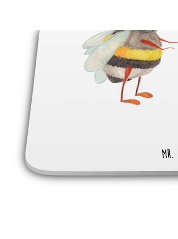 Mr. & Mrs. Panda Bierfilz Bienen Paar ohne Spruch in Weiß