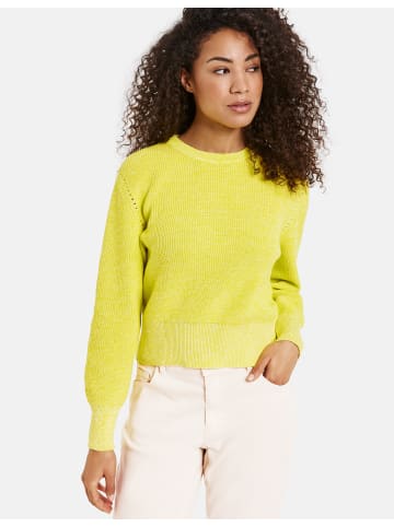 TAIFUN Pullover Langarm Rundhals in Vibrant Lime gemustert