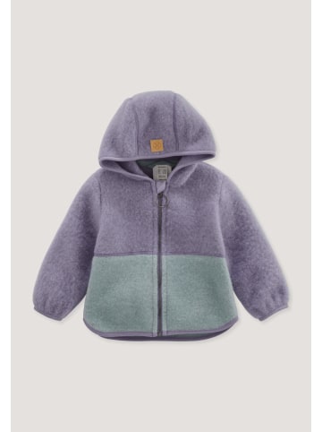 Hessnatur Hessnatur Wollfleece Jacke Colourblock aus reiner Bio-Merinowolle in lavendel