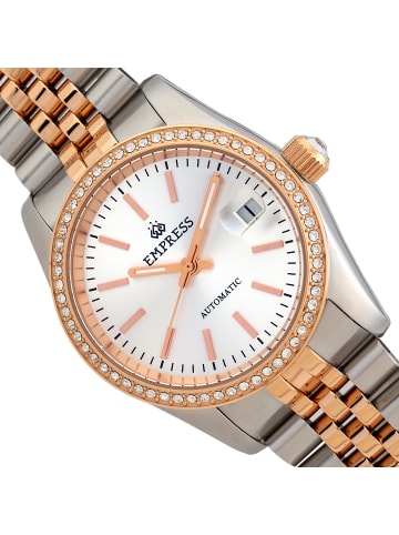 Empress Constance Automatik-Armbanduhr mit Datumsanzeige in Rose Gold/White