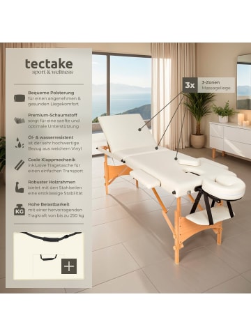 tectake Massagetisch klappbar mit Holzgestell, Polsterung