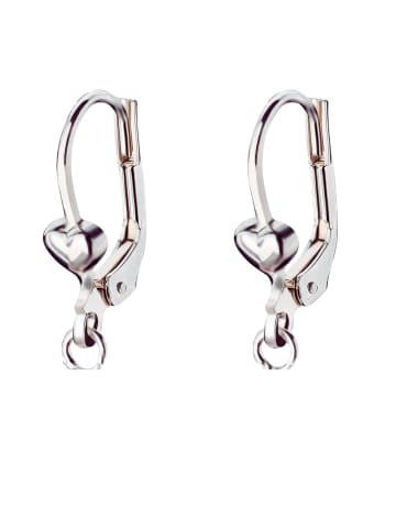 schmuck23 Silber Ohrringe 925 Zirkonia Herz 0,7 cm x 0,8 cm