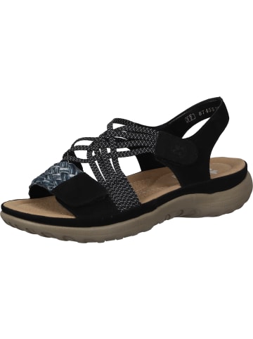 rieker Komfort-Sandalen in schwarz/schwarz-melange/schwarz-weiss