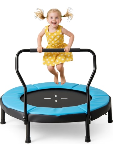 COSTWAY Ø102 cm Kinder Trampolin in Blau