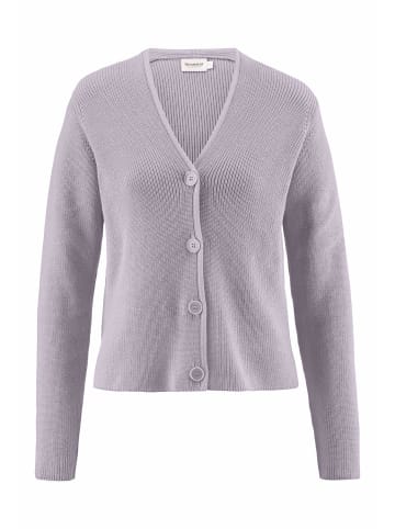 Hessnatur Strick Jacke in pastell lavendel