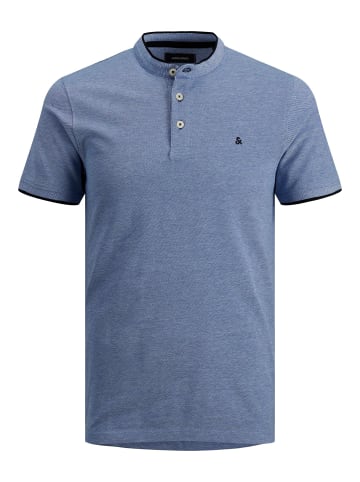 Jack & Jones Polo T-Shirt Pique Kurzarm Basic Hemd JJEPAULOS in Blau