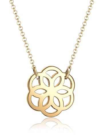 Elli Halskette 925 Sterling Silber Blume, Ornament in Gold