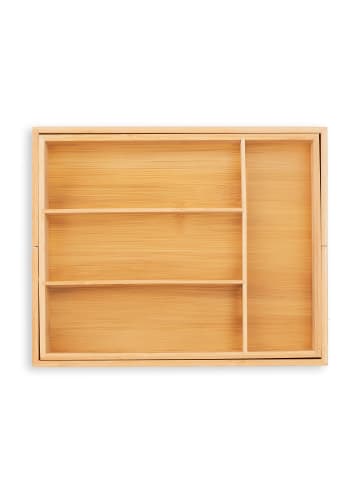relaxdays Besteckkasten in Natur - (B)29 x (H)5 x (T)35,5 cm