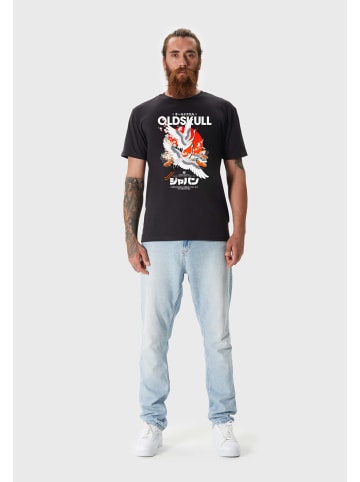OLDSKULL T-Shirt ASIAN CRANE BEAUTY in Black