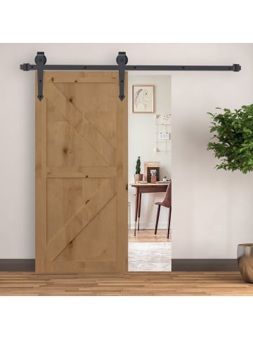 HOMCOM Schiebetür-Beschlagsatz-200L x 4B x 0,6H cm-Braun