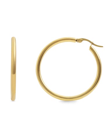 Adeliás Damen Ohrringe – Creole aus Edelstahl in gold