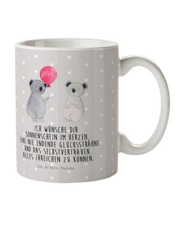 Mr. & Mrs. Panda Kindertasse Koala Luftballon mit Spruch in Grau Pastell