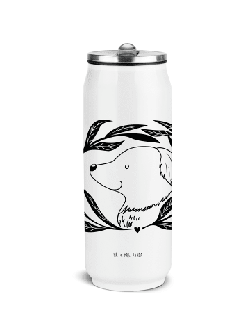 Mr. & Mrs. Panda Trinkflasche Hund Blumen ohne Spruch in Weiß