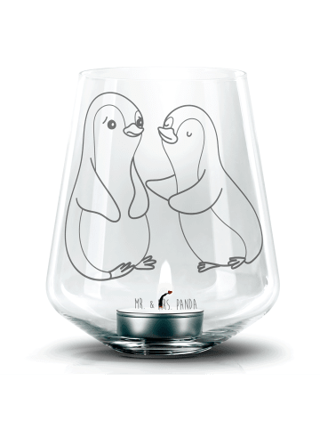 Mr. & Mrs. Panda Laterne Pinguine trösten ohne Spruch in Transparent