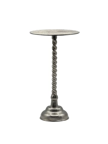 FineBuy Beistelltisch in Silber / Metall / 28x28x51