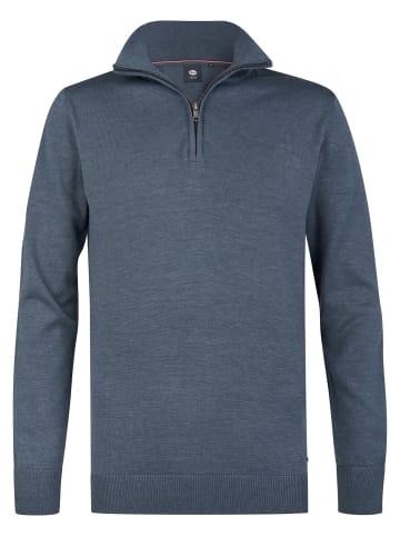 Petrol Industries Feinstrick-Pullover mit Half-Zip wheel in Blau