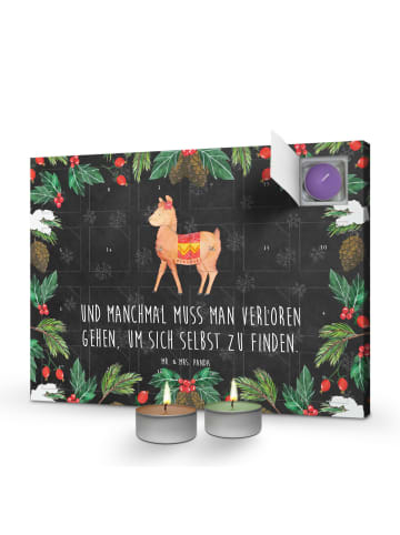 Mr. & Mrs. Panda Duftkerzen Adventskalender Alpaka Stolz mit Spruch in Kreidetafel